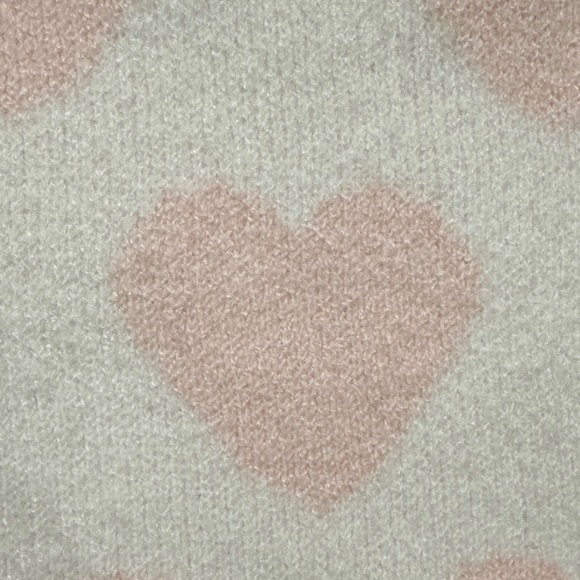Vince Camuto Cream and Pink Heart Sweater - Picture 4 of 7